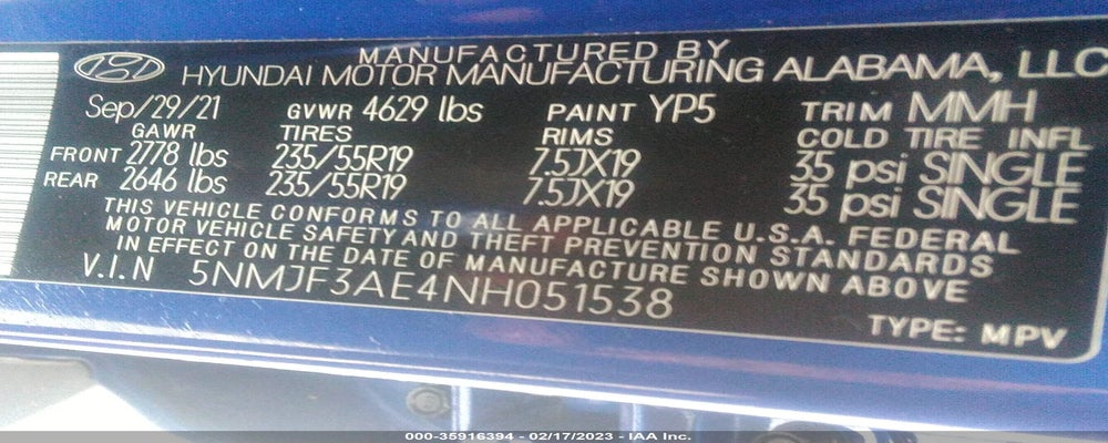 5NMJF3AE4NH051538 2022 HYUNDAI TUCSON photo no. 9