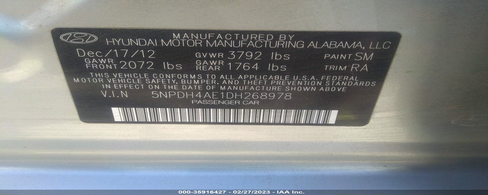 5NPDH4AE1DH268978 2013 HYUNDAI ELANTRA photo no. 9