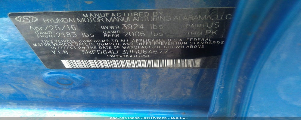 5NPD84LF3HH064677 2017 HYUNDAI ELANTRA photo no. 9