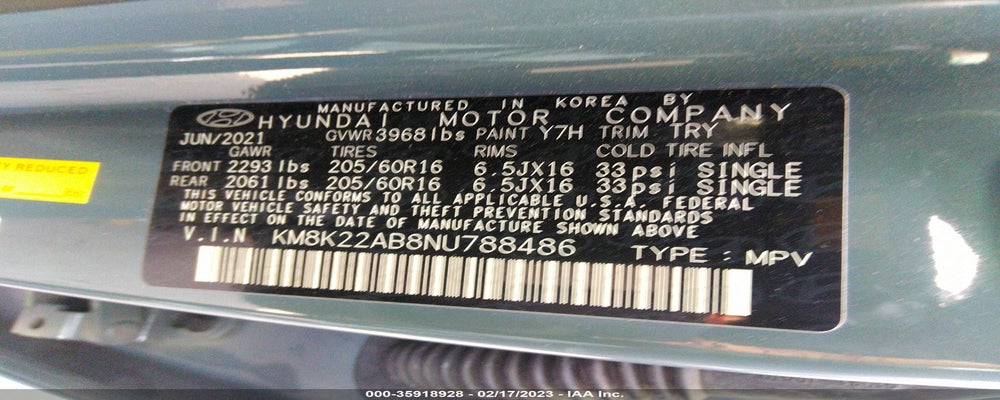 KM8K22AB8NU788486 2022 HYUNDAI KONA photo no. 9