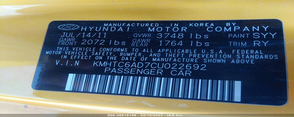 KMHTC6AD7CU022692 2012 HYUNDAI VELOSTER photo no. 9