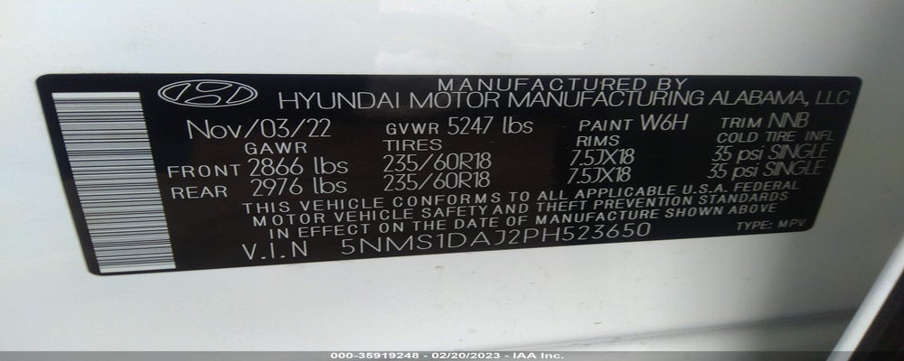 5NMS1DAJ2PH523650 2023 HYUNDAI SANTA FE photo no. 9