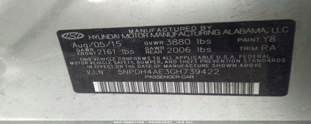 5NPDH4AE3GH739422 2016 HYUNDAI ELANTRA photo no. 9