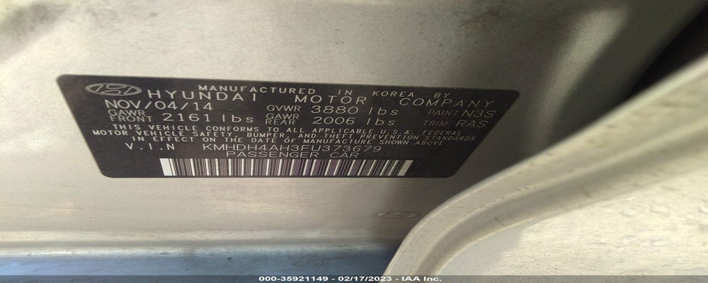KMHDH4AH3FU373679 2015 HYUNDAI ELANTRA photo no. 9