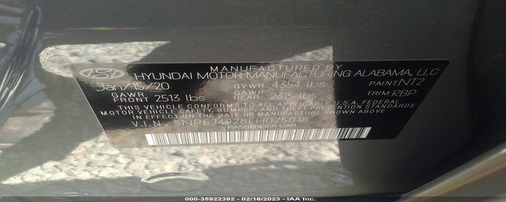5NPEJ4J28LH025018 2020 HYUNDAI SONATA photo no. 9