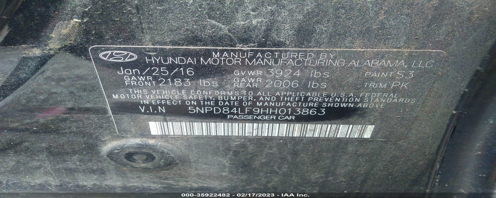 5NPD84LF9HH013863 2017 HYUNDAI ELANTRA photo no. 9