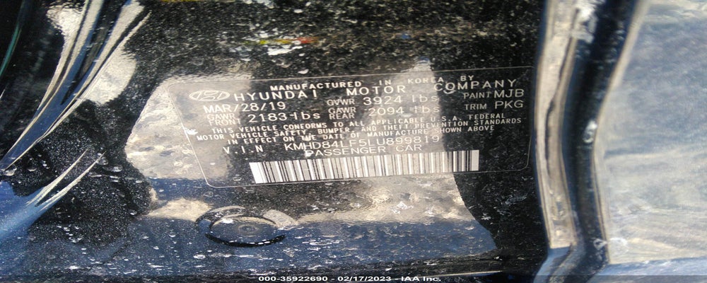 KMHD84LF5LU899819 2020 HYUNDAI ELANTRA photo no. 9