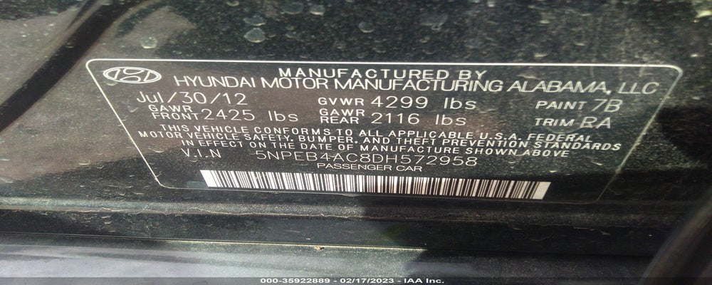 5NPEB4AC8DH572958 2013 HYUNDAI SONATA photo no. 9