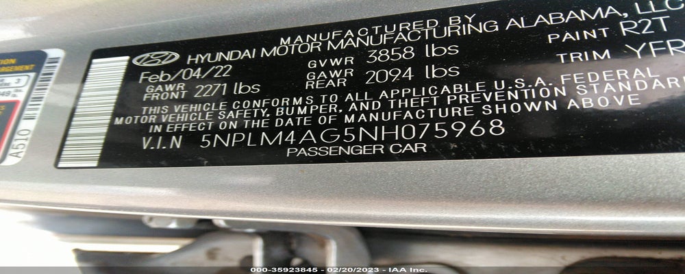 5NPLM4AG5NH075968 2022 HYUNDAI ELANTRA photo no. 9