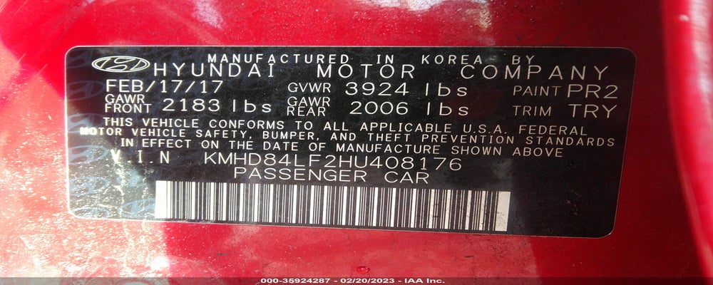 KMHD84LF2HU408176 2017 HYUNDAI ELANTRA photo no. 9