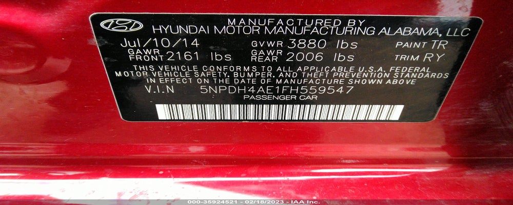 5NPDH4AE1FH559547 2015 HYUNDAI ELANTRA photo no. 9