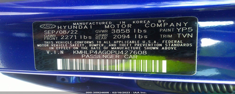 KMHLP4AG0PU427608 2023 HYUNDAI ELANTRA photo no. 9