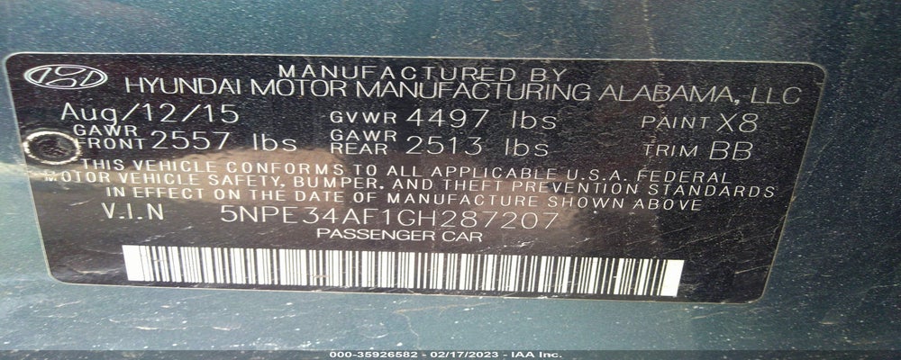 5NPE34AF1GH287207 2016 HYUNDAI SONATA photo no. 9