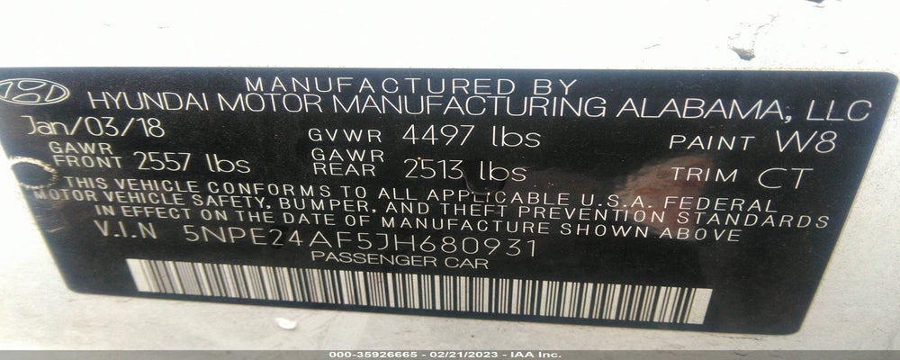 5NPE24AF5JH680931 2018 HYUNDAI SONATA photo no. 9