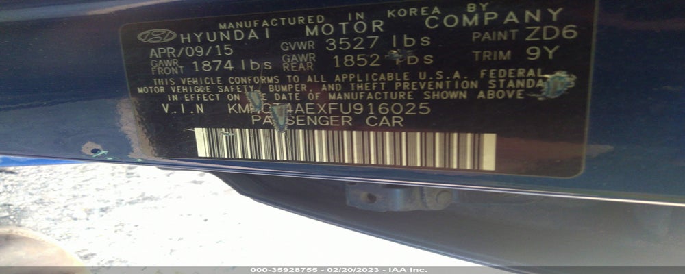 KMHCT4AEXFU916025 2015 HYUNDAI ACCENT photo no. 9
