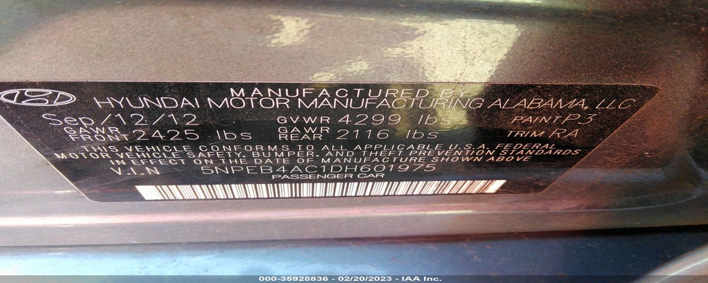 5NPEB4AC1DH601975 2013 HYUNDAI SONATA photo no. 9
