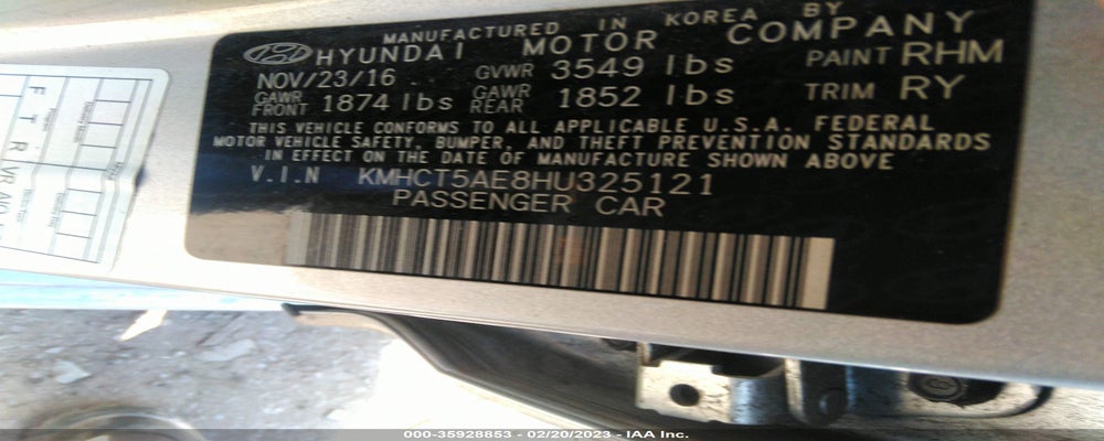 KMHCT5AE8HU325121 2017 HYUNDAI ACCENT photo no. 9