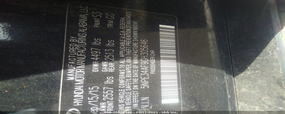 5NPE34AF9GH305646 2016 HYUNDAI SONATA photo no. 9