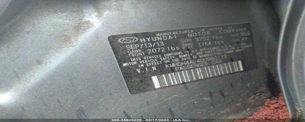 KMHDH4AE4DU980113 2013 HYUNDAI ELANTRA photo no. 9