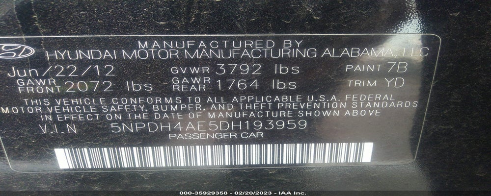 5NPDH4AE5DH193959 2013 HYUNDAI ELANTRA photo no. 9