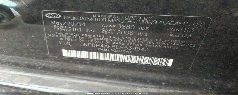 5NPDH4AE5EH539543 2014 HYUNDAI ELANTRA photo no. 9