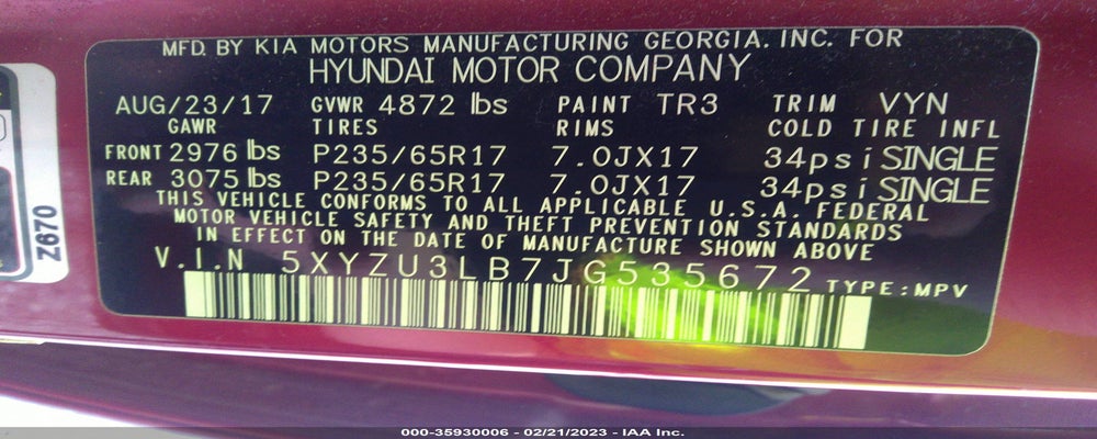 5XYZU3LB7JG535672 2018 HYUNDAI SANTA FE SPORT photo no. 9