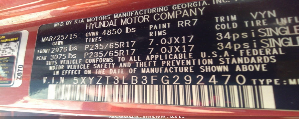 5XYZT3LB3FG292470 2015 HYUNDAI SANTA FE SPORT photo no. 9