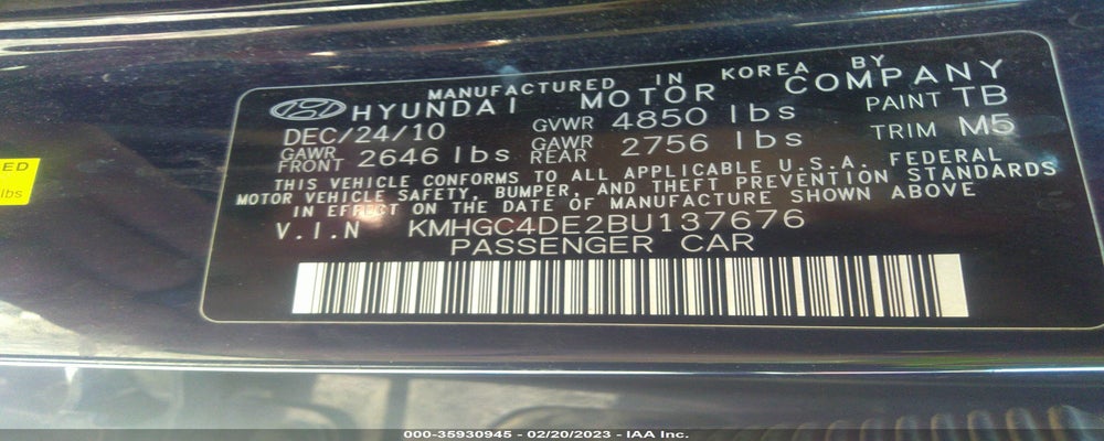 KMHGC4DE2BU137676 2011 HYUNDAI GENESIS photo no. 9