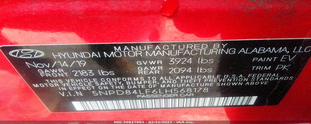 5NPD84LF6LH568178 2020 HYUNDAI ELANTRA photo no. 9