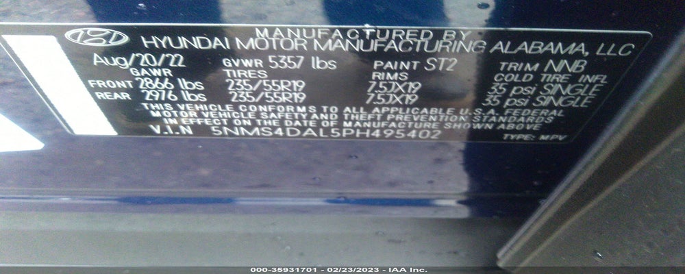 5NMS4DAL5PH495402 2023 HYUNDAI SANTA FE photo no. 9