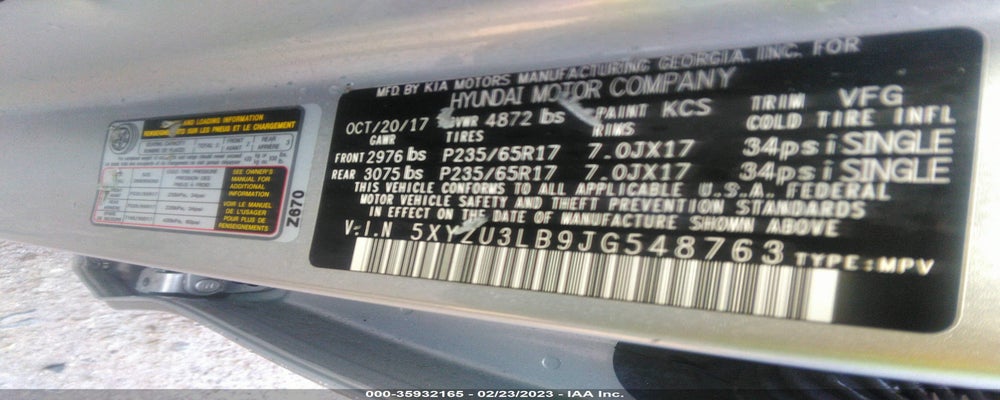 5XYZU3LB9JG548763 2018 HYUNDAI SANTA FE SPORT photo no. 9