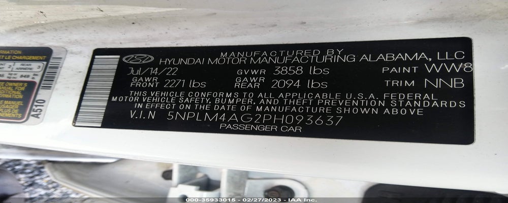 5NPLM4AG2PH093637 2023 HYUNDAI ELANTRA photo no. 9