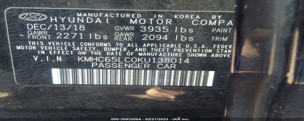 KMHC65LC0KU138014 2019 HYUNDAI IONIQ HYBRID photo no. 9