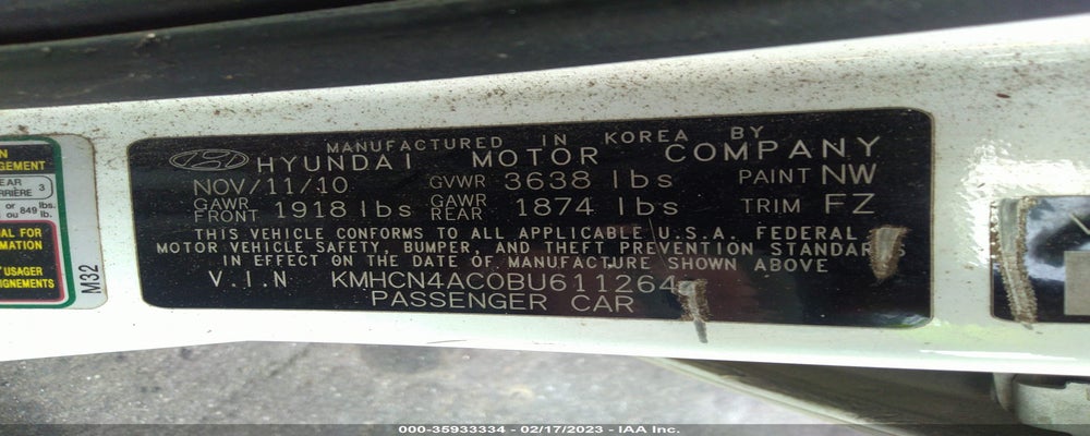 KMHCN4AC0BU611264 2011 HYUNDAI ACCENT photo no. 9