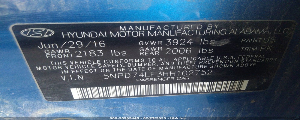 5NPD74LF3HH102752 2017 HYUNDAI ELANTRA photo no. 9