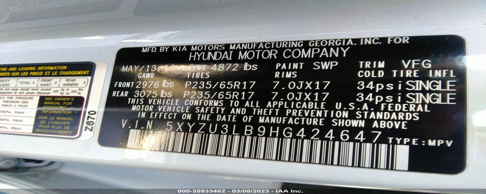 5XYZU3LB9HG424647 2017 HYUNDAI SANTA FE SPORT photo no. 9