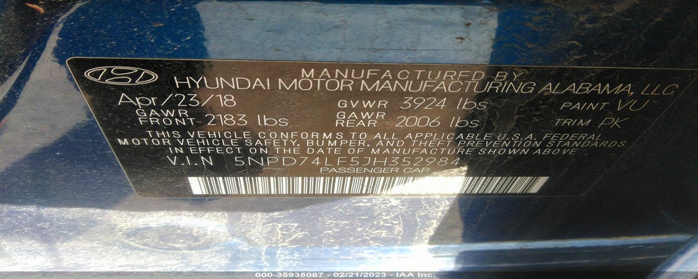 5NPD74LF5JH352984 2018 HYUNDAI ELANTRA photo no. 9