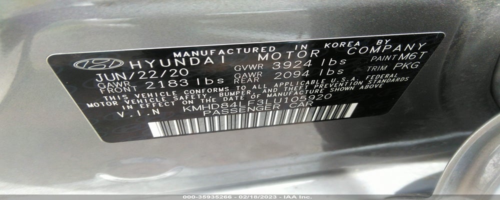 KMHD84LF3LU105920 2020 HYUNDAI ELANTRA photo no. 9