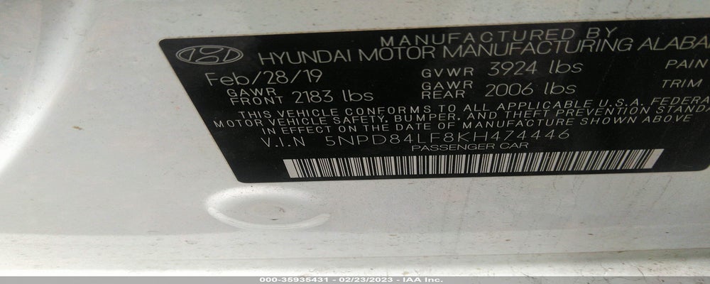 5NPD84LF8KH474446 2019 HYUNDAI ELANTRA photo no. 9