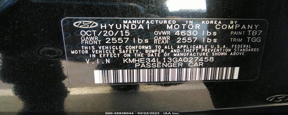 KMHE34L13GA027458 2016 HYUNDAI SONATA HYBRID photo no. 9