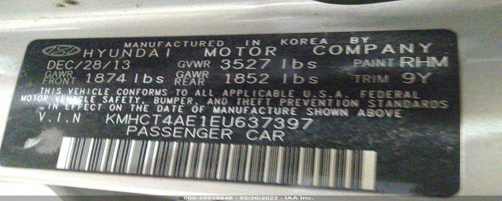KMHCT4AE1EU637397 2014 HYUNDAI ACCENT photo no. 9