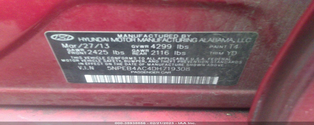 5NPEB4AC4DH719308 2013 HYUNDAI SONATA photo no. 9