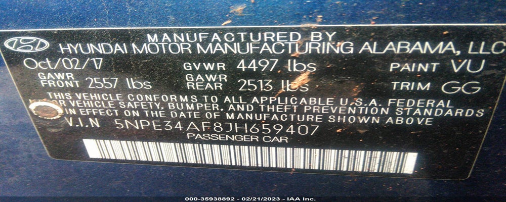 5NPE34AF8JH659407 2018 HYUNDAI SONATA photo no. 9