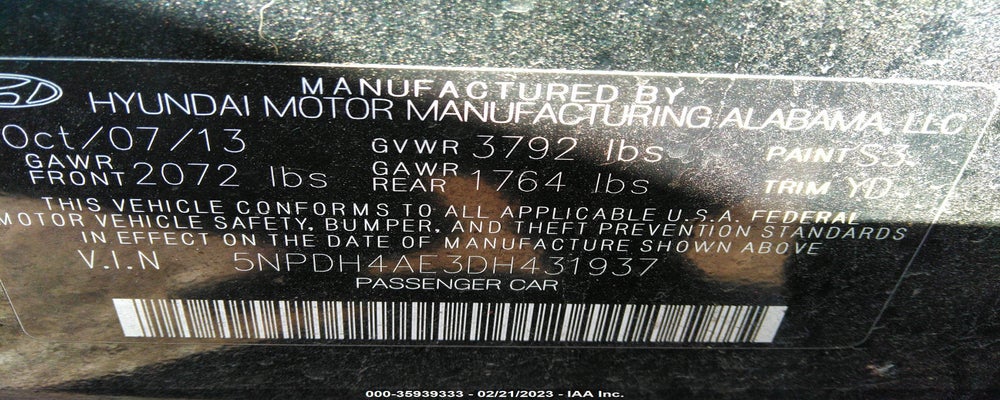 5NPDH4AE3DH431937 2013 HYUNDAI ELANTRA photo no. 9