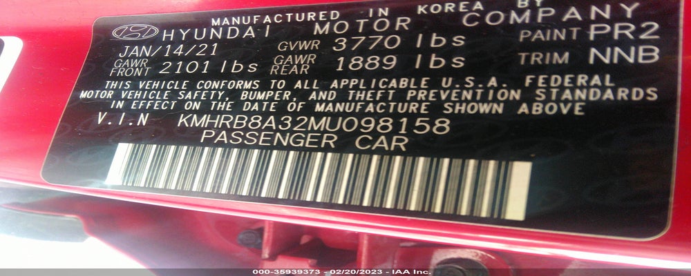 KMHRB8A32MU098158 2021 HYUNDAI VENUE photo no. 9