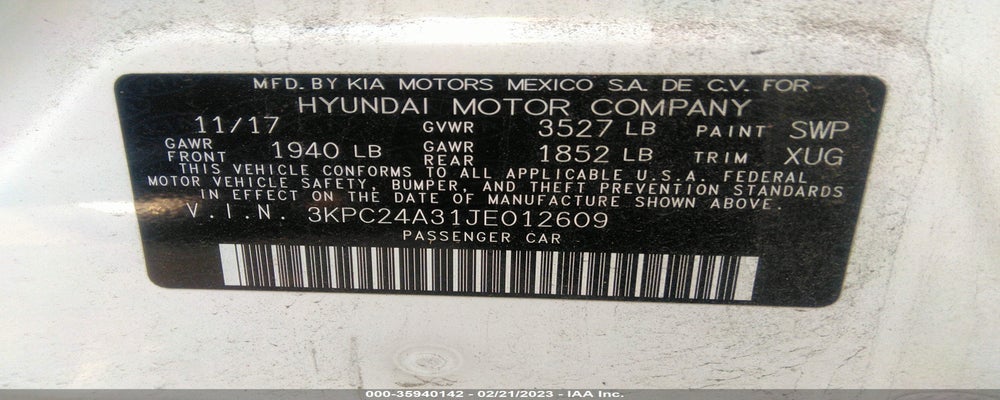 3KPC24A31JE012609 2018 HYUNDAI ACCENT photo no. 9