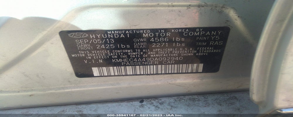 KMHEC4A49DA092940 2013 HYUNDAI SONATA HYBRID photo no. 9