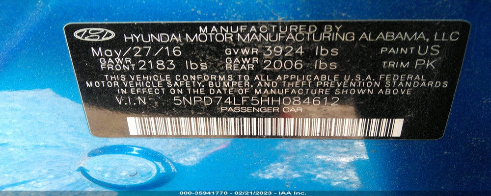 5NPD74LF5HH084612 2017 HYUNDAI ELANTRA photo no. 9