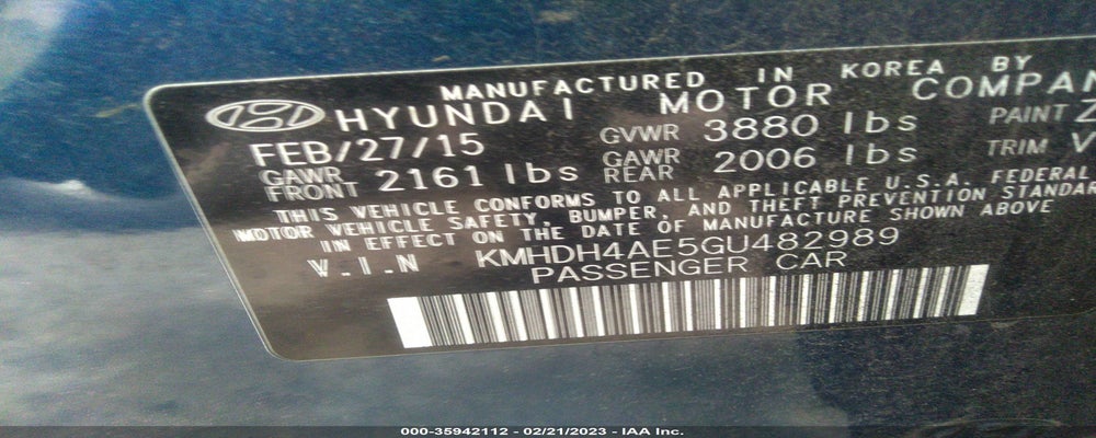 KMHDH4AE5GU482989 2016 HYUNDAI ELANTRA photo no. 9