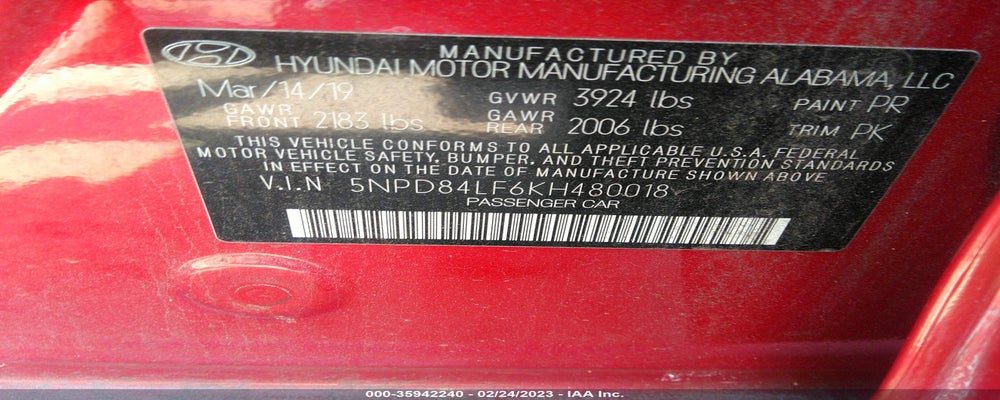 5NPD84LF6KH480018 2019 HYUNDAI ELANTRA photo no. 9